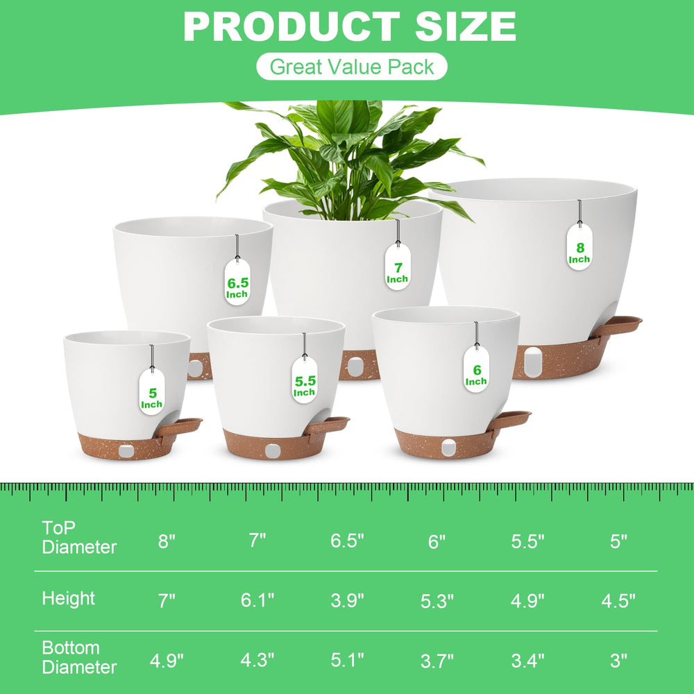 Close-up of Ezmixcoop self watering pot with visual water level