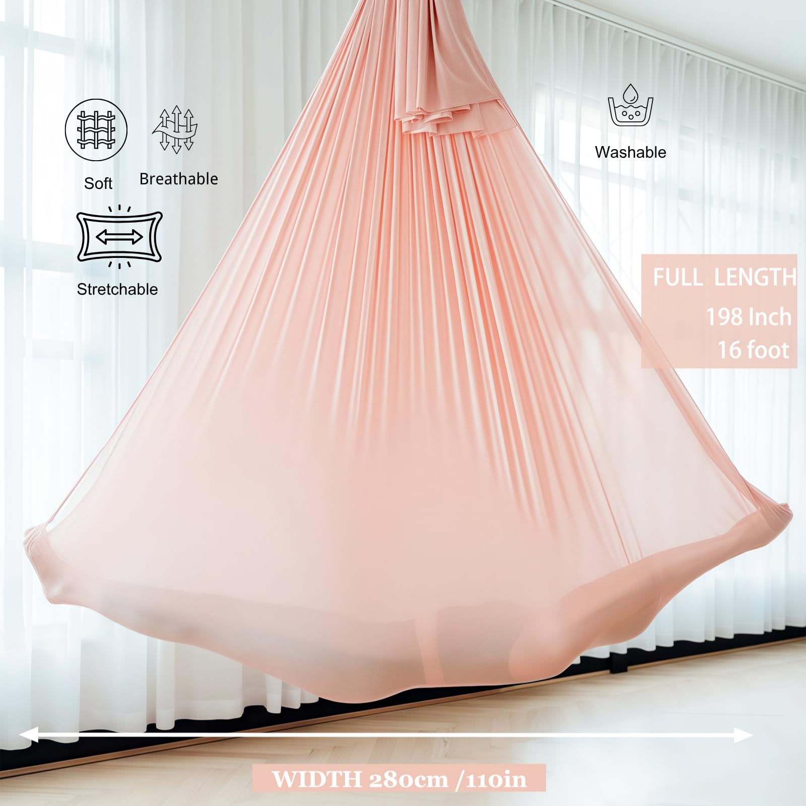 Close-up of F.Life Aerial Yoga Hammock fabric detail