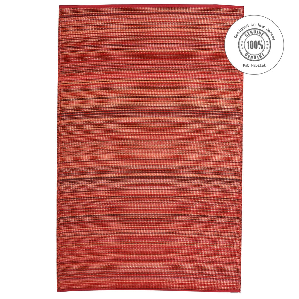 Close-up of Fab Habitat Outdoor Rug pattern Cancun - Sunset