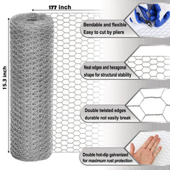 Close-up of Fabulas Chicken Wire showing hexagonal mesh