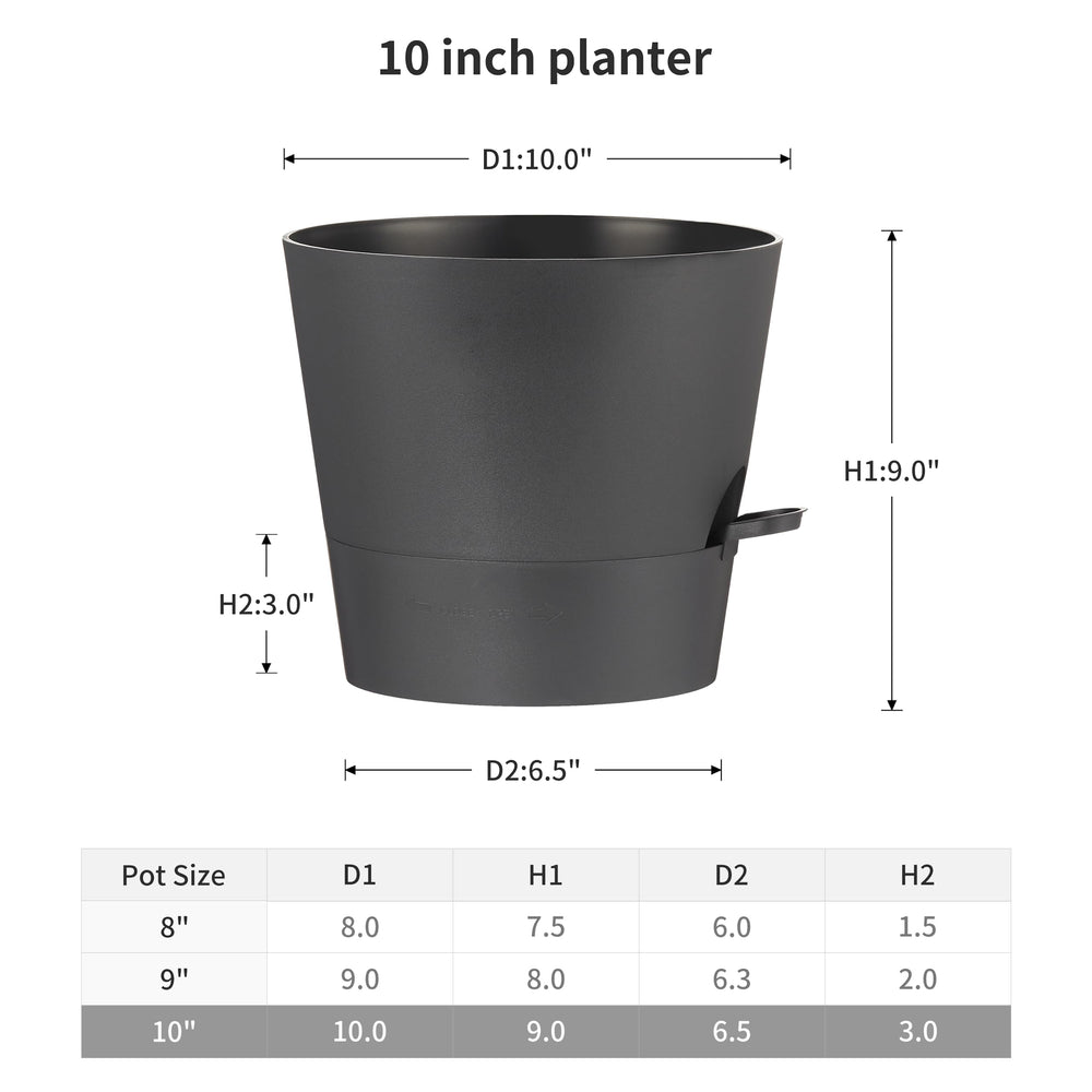 Close-up of FaithLand self watering planter pot with watering lip