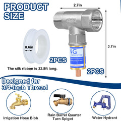Close-up of Fantang brass faucet protector with T-type valve