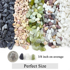 Close-up of FANTIAN 3/8 inch white pebbles