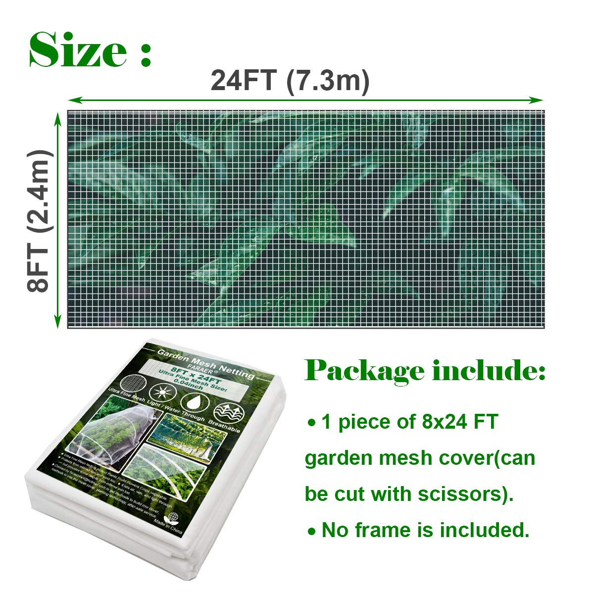 Close-up of FARAER garden netting mesh design