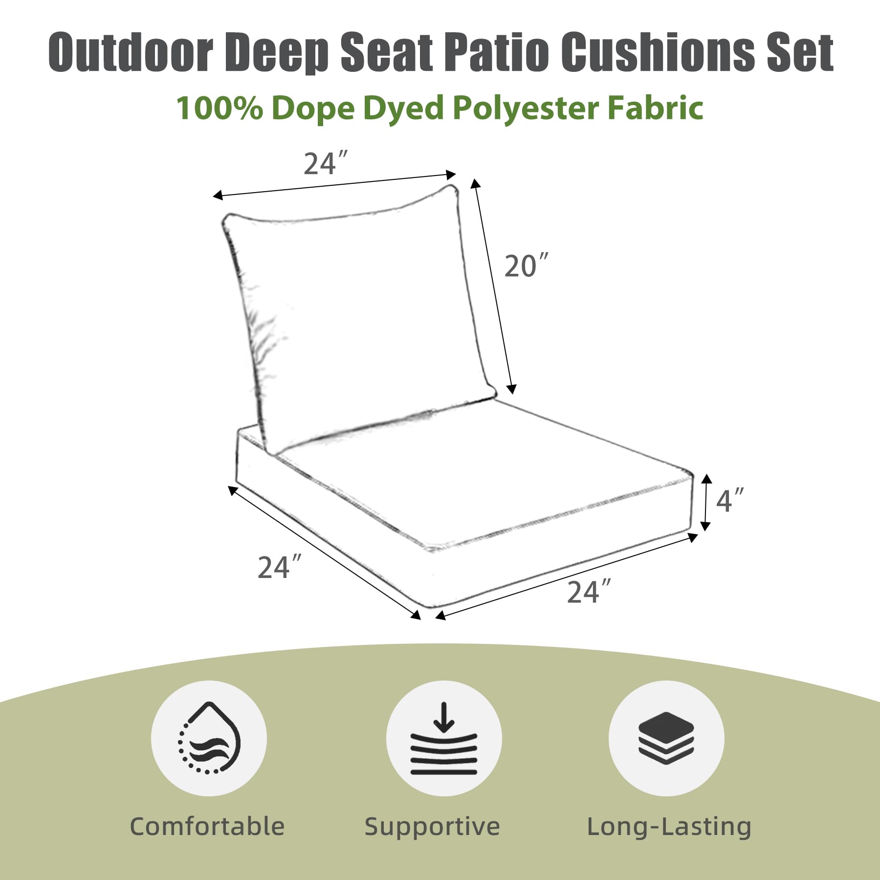 Close-up of Favoyard Outdoor Cushion's removable cover and zip