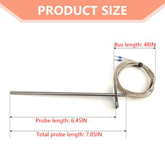 Close-up of FCCUM RTD Temperature Probe Sensor with lead