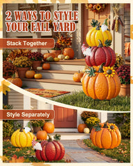 Close-up of Fernaltona fall pumpkin decoration showing 3D details