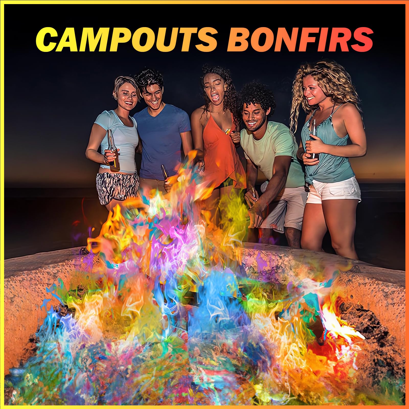 Close-up of FESTIVALCOS Color Fire Packets