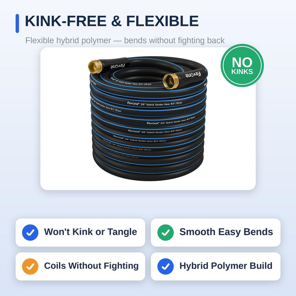 Close-up of FEVONE garden hose hybrid polymer material