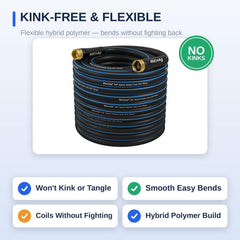 Close-up of FEVONE garden hose hybrid polymer material