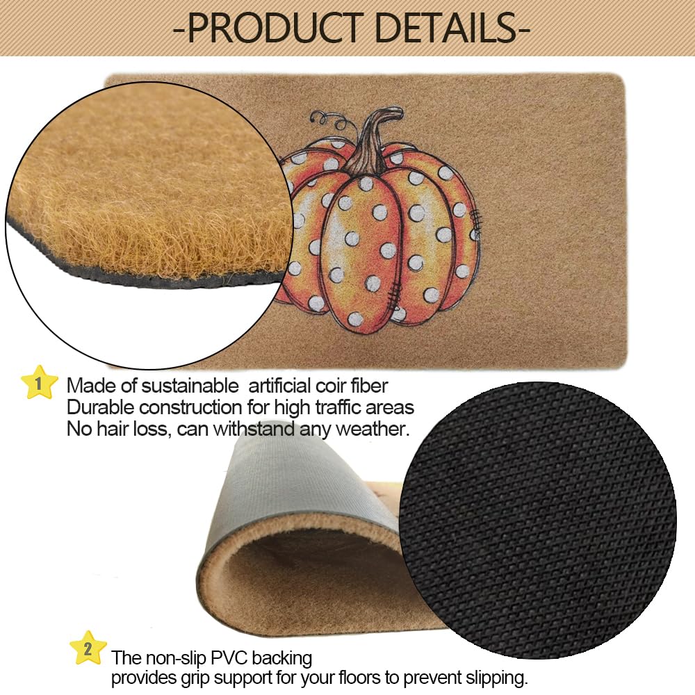 Close-up of FGSS Pumpkin Doormat texture and design