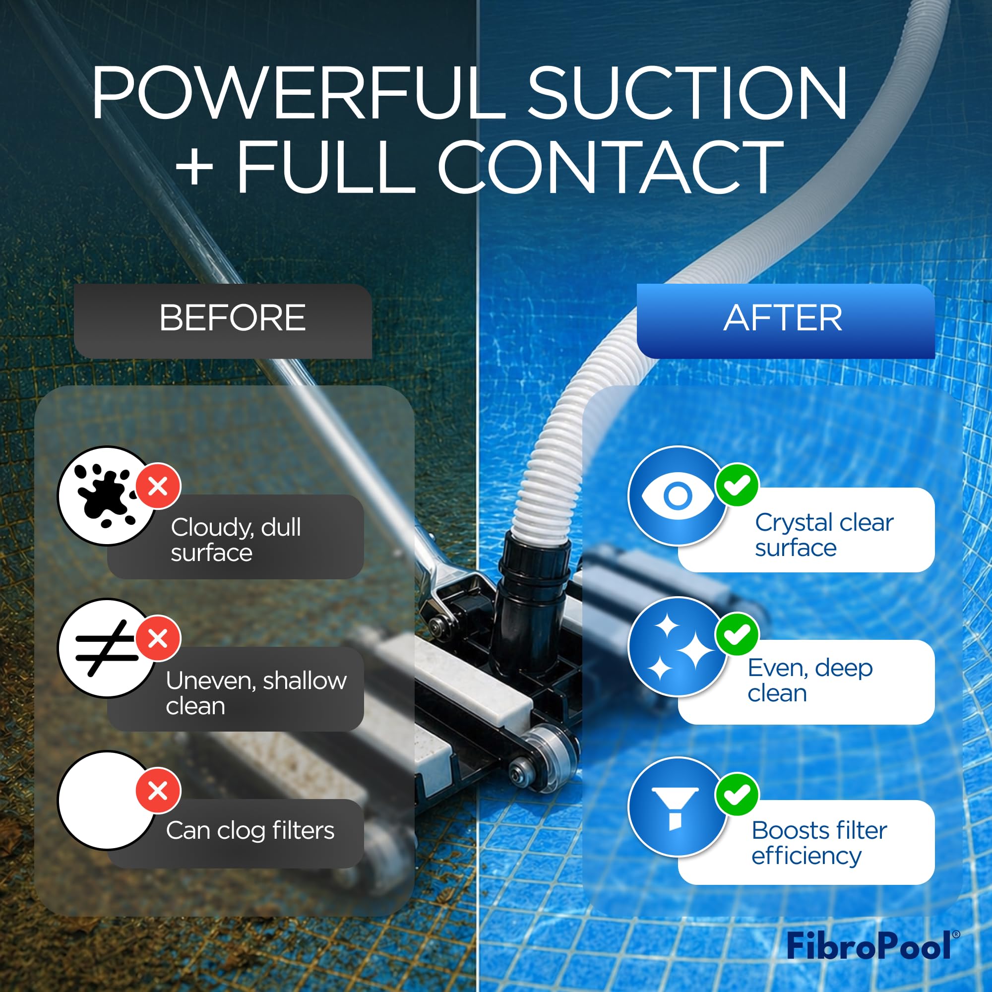 Close-up of FibroPool Pool Vacuum Head suction port