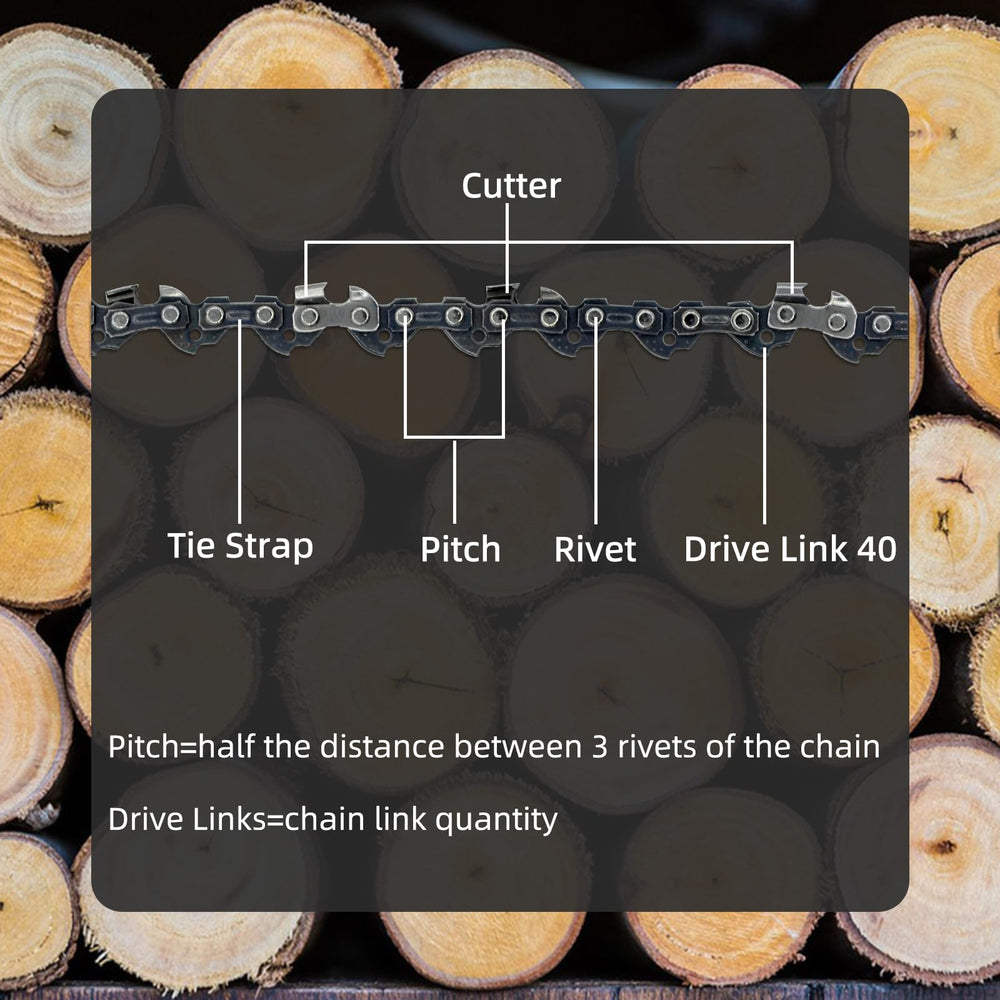 Close-up of Fifchall chainsaw bar specifications