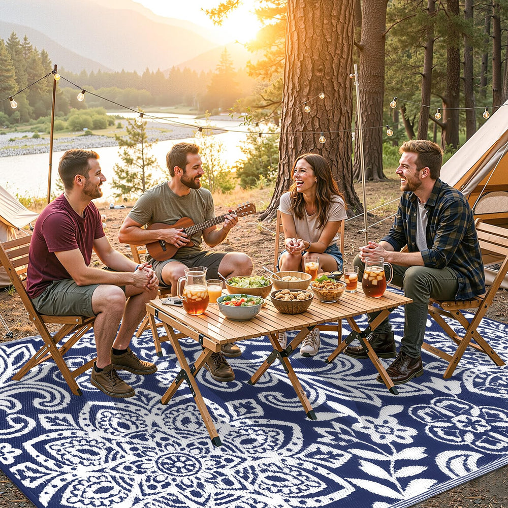 Close-up of Findosom Outdoor Rug mandala pattern
