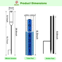 Close-up of FINEST+ Rain Gauge tube with blue strip