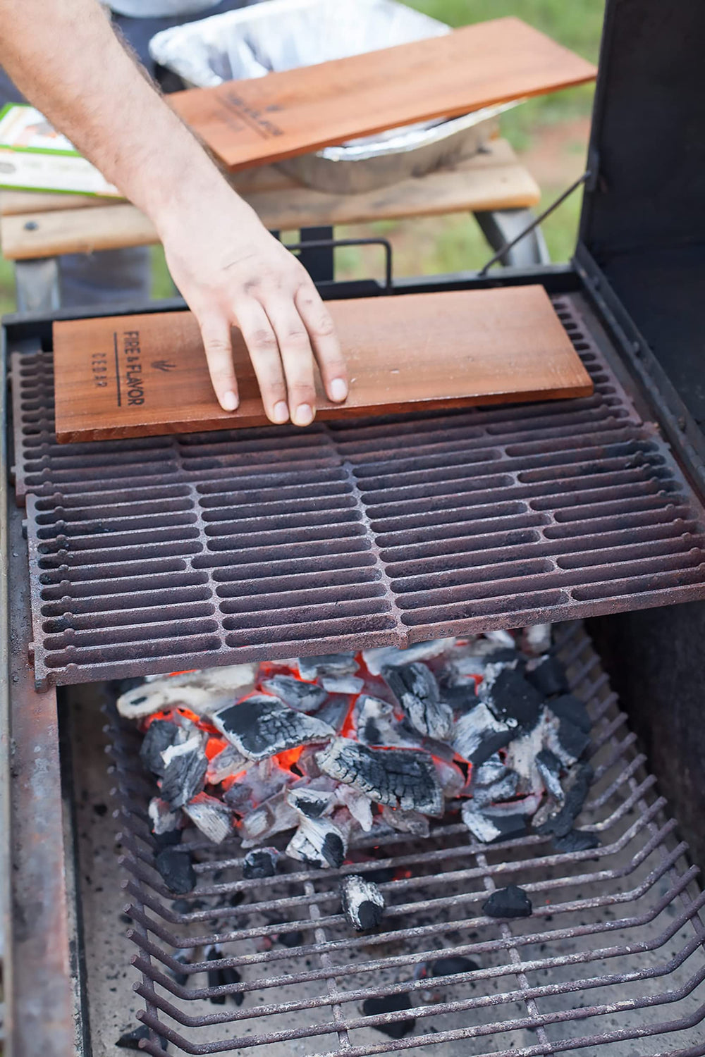 Close-up of Fire & Flavor Cedar Plank texture