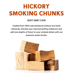 Close-up of Fire & Flavor Hickory Wood Chunks showing large size