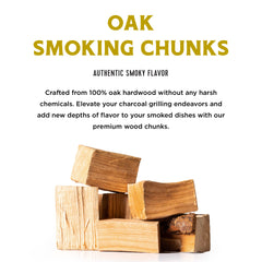 Close-up of Fire & Flavor Oak Wood Chunks showing size and texture