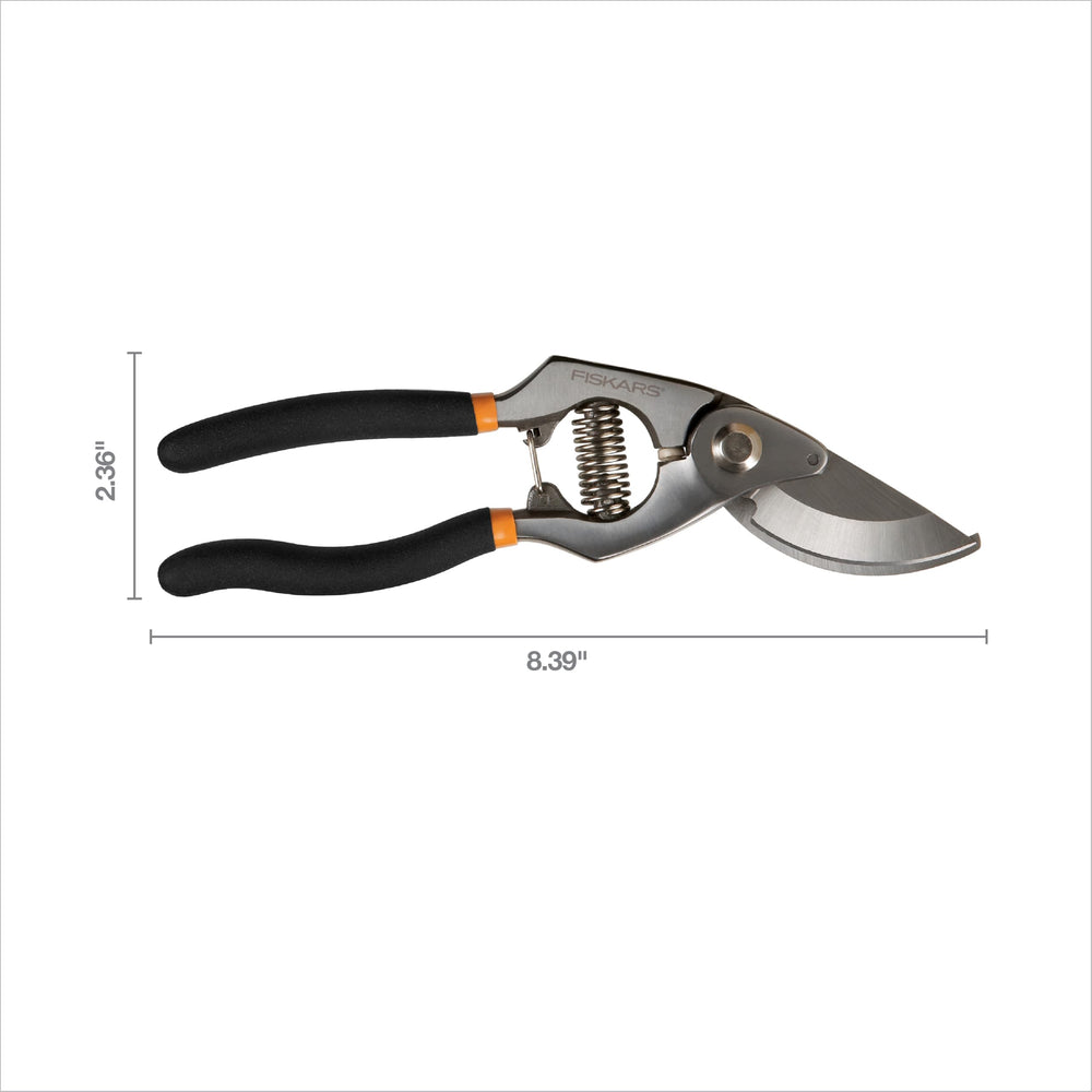 Close-up of Fiskars Deluxe Forged Bypass Pruner blade