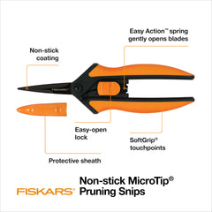 Close-up of Fiskars Micro-Tip Pruning Snips blades