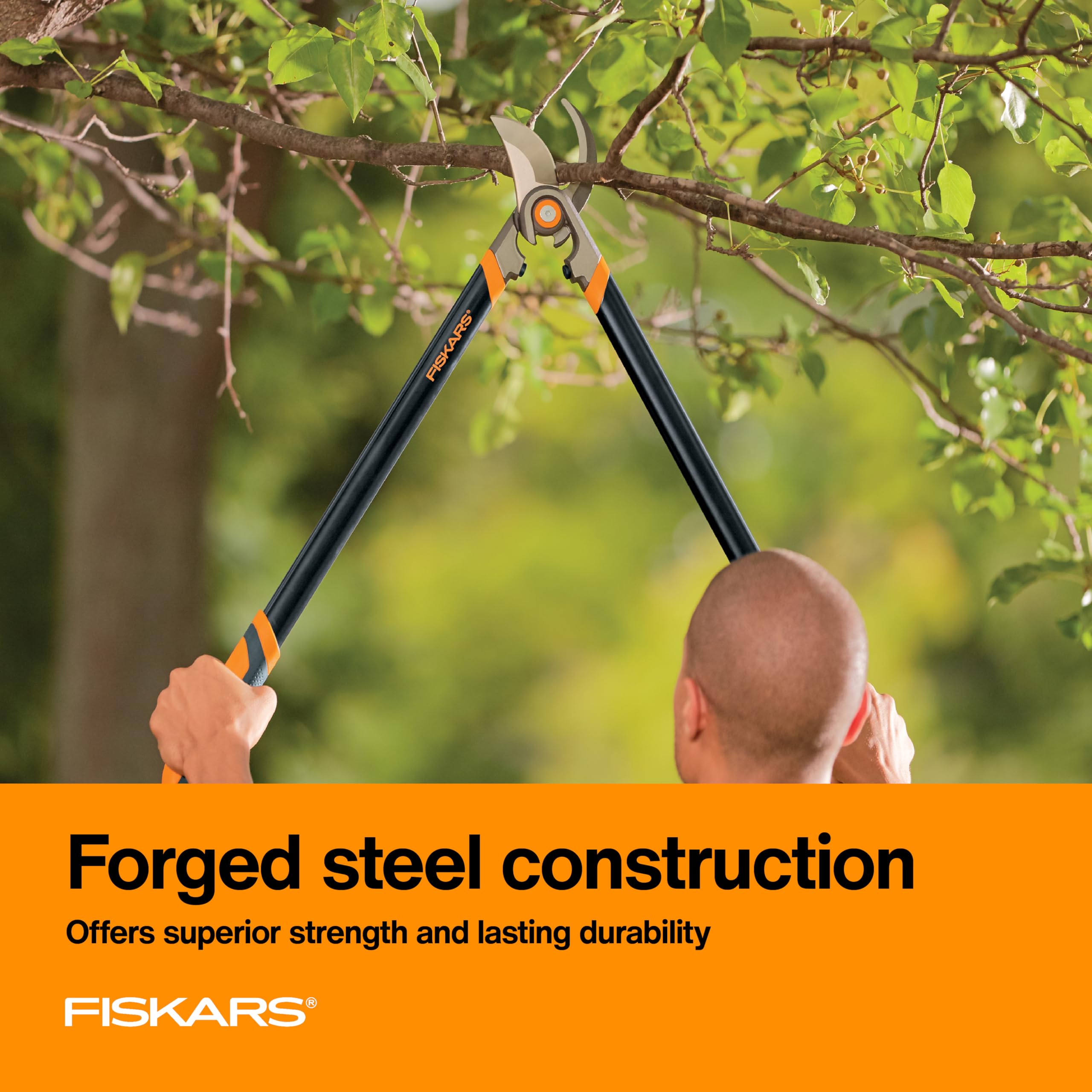 Close-up of Fiskars precision-ground stainless steel blade