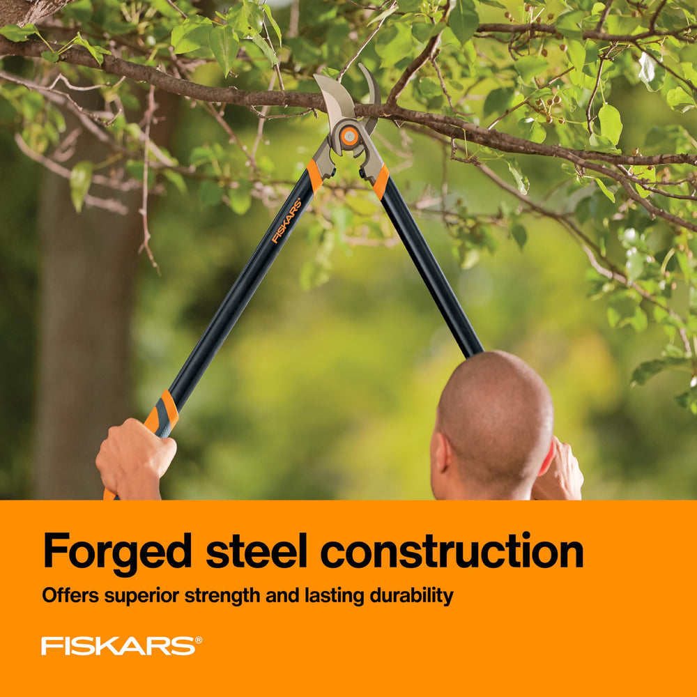 Close-up of Fiskars precision-ground stainless steel blade