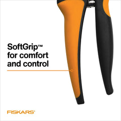 Close-up of Fiskars shears non-slip grip handle