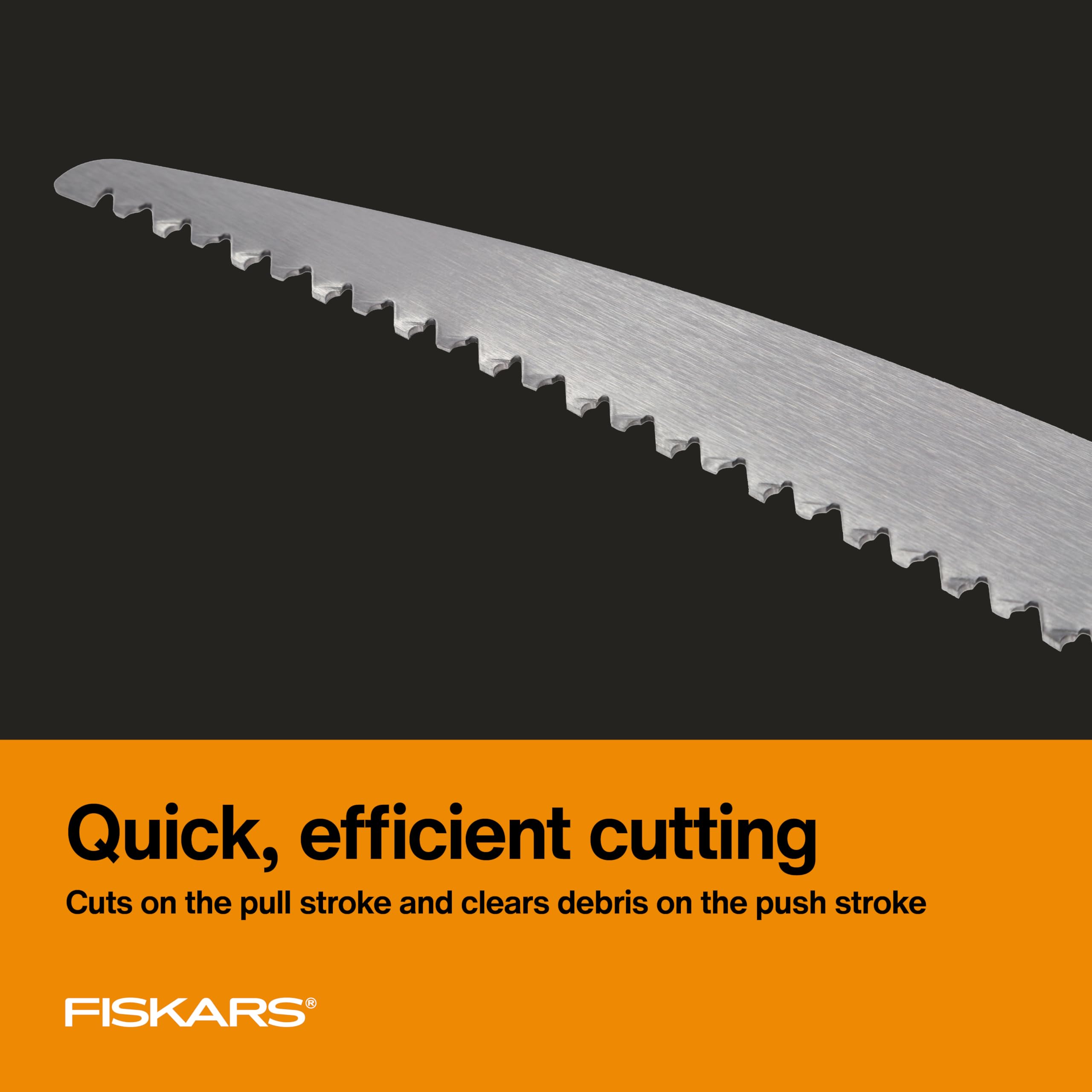 Close-up of Fiskars WoodZig blade tooth design