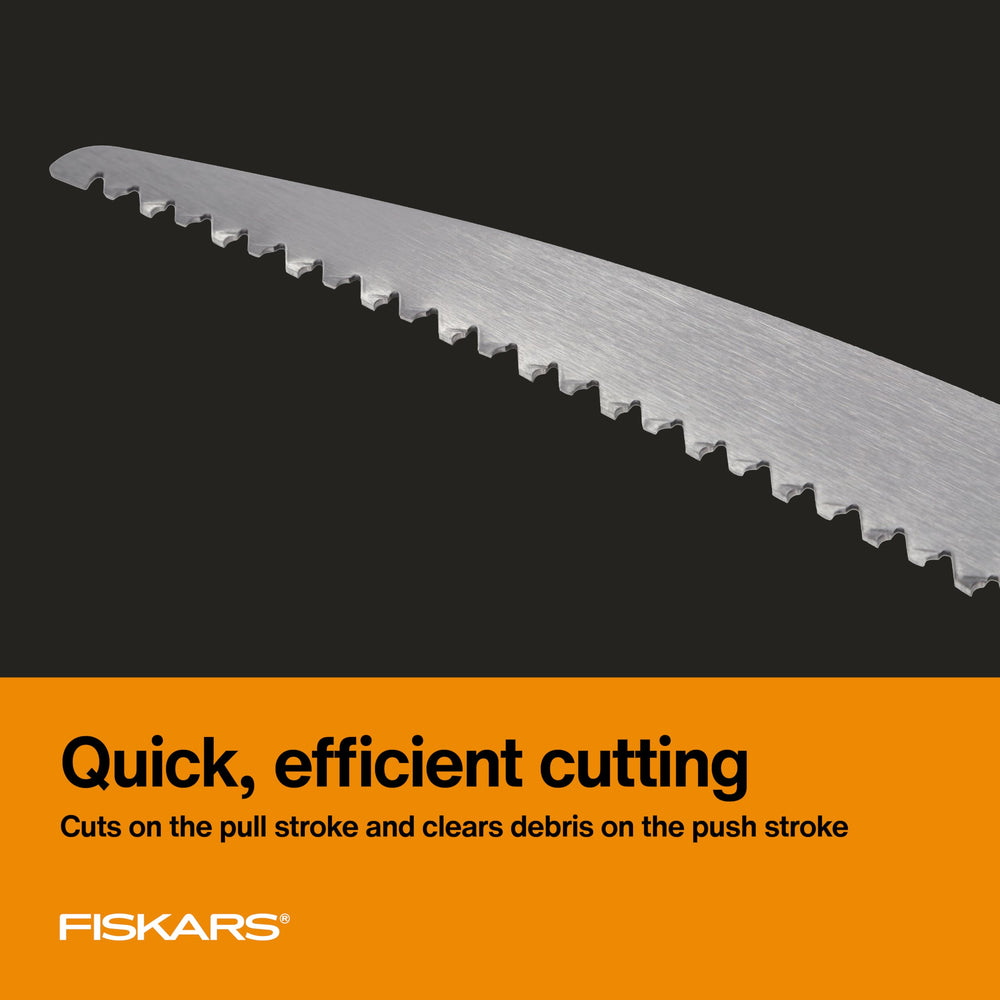 Close-up of Fiskars WoodZig blade tooth design
