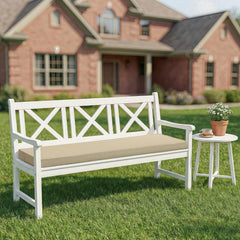 Close-up of Fitfree Outdoor Bench Cushion cover with zipper