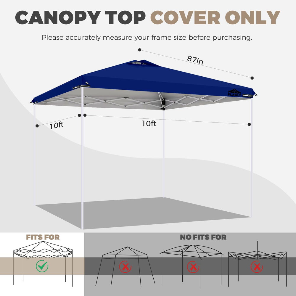 Close-up of FLAGLY 10x10ft canopy top with silver coating