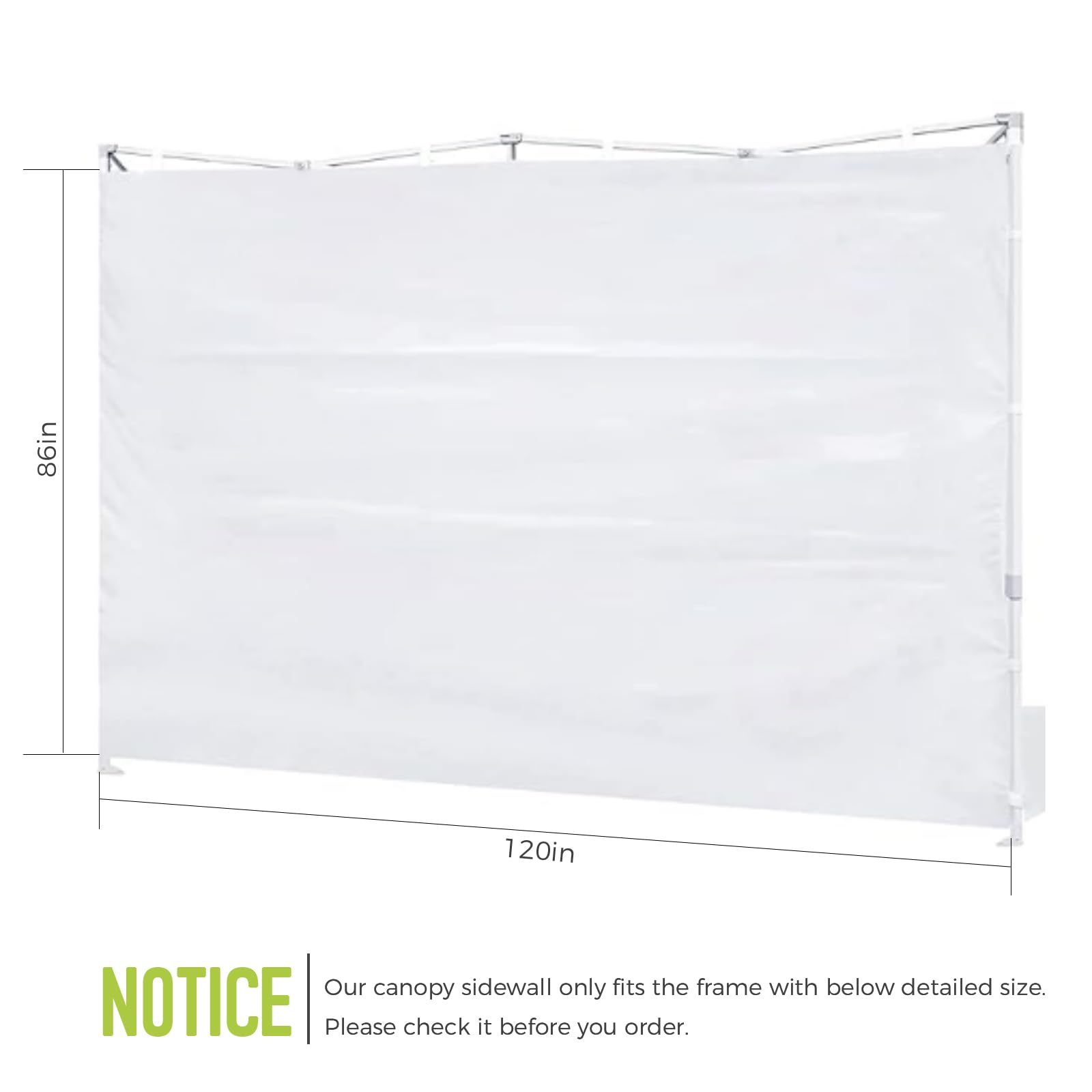 Close-up of FLAGLY canopy sidewall Velcro attachment