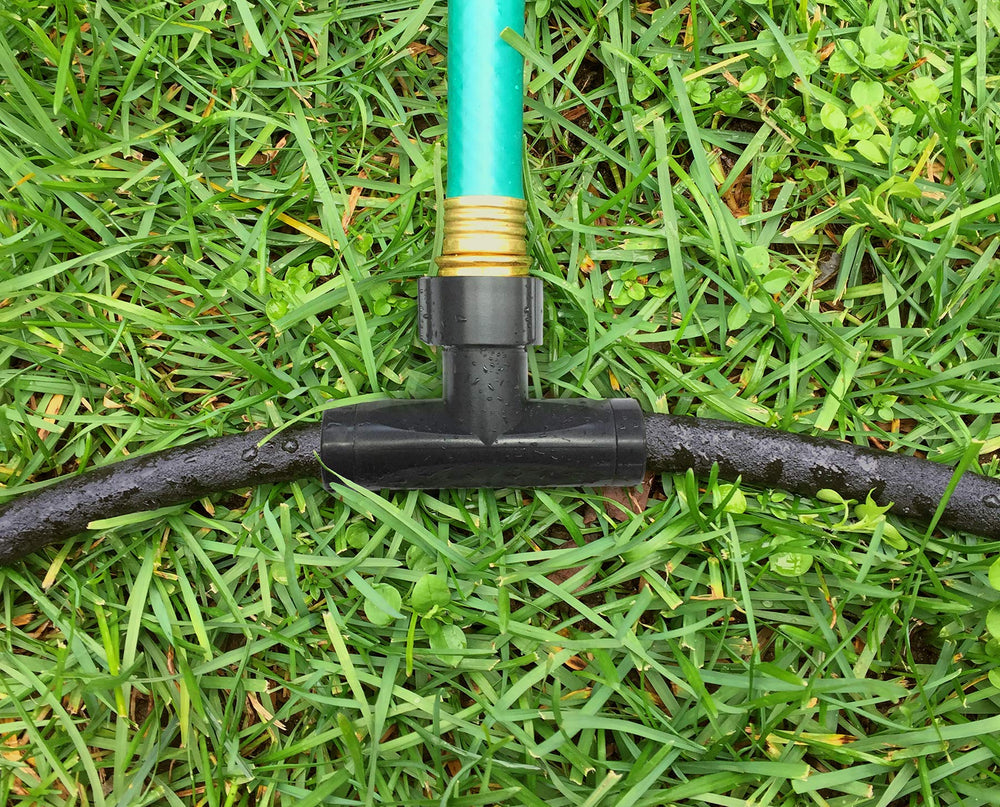 Close-up of Flexon 100 ft soaker hose showing porous design