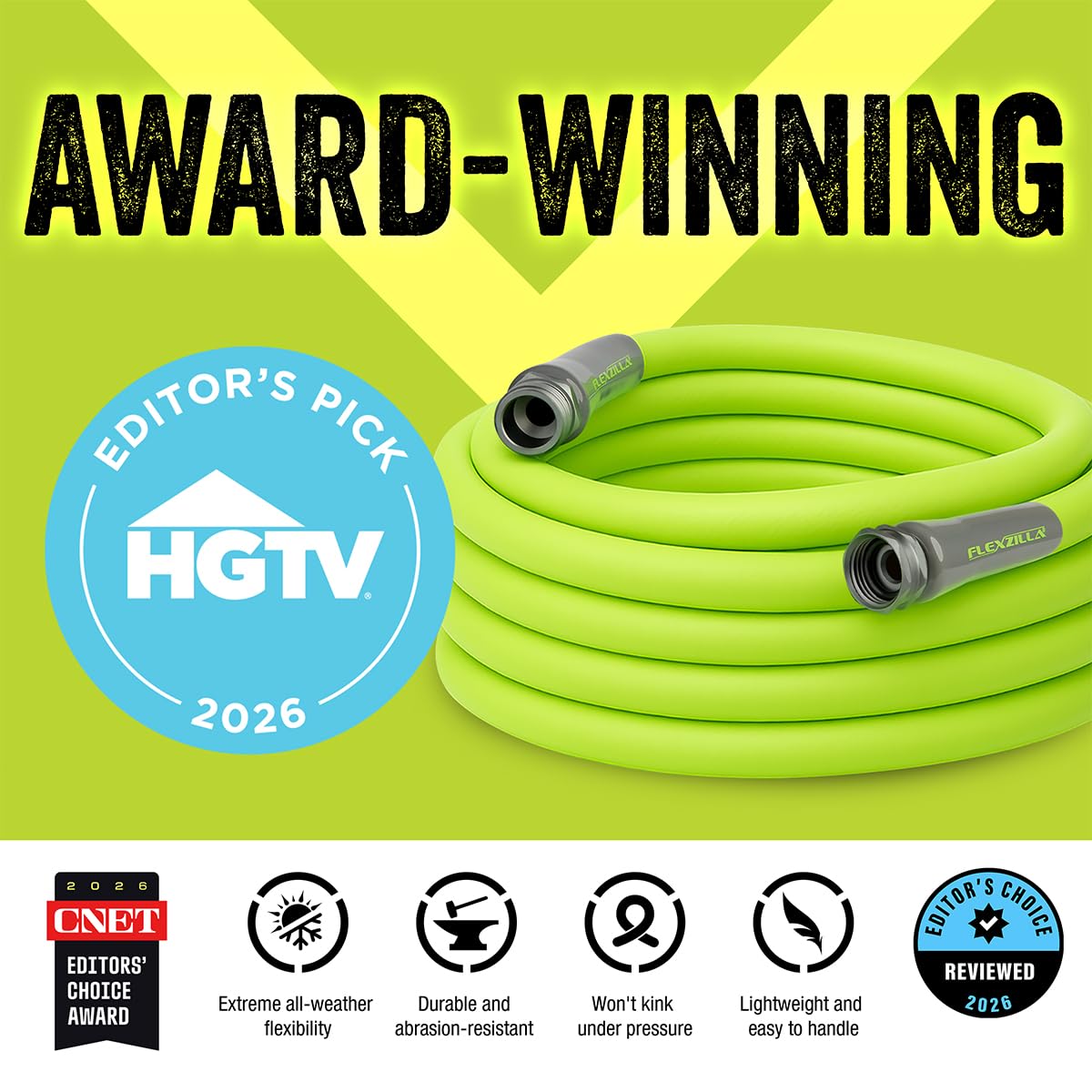 Close-up of Flexzilla Garden Hose fittings