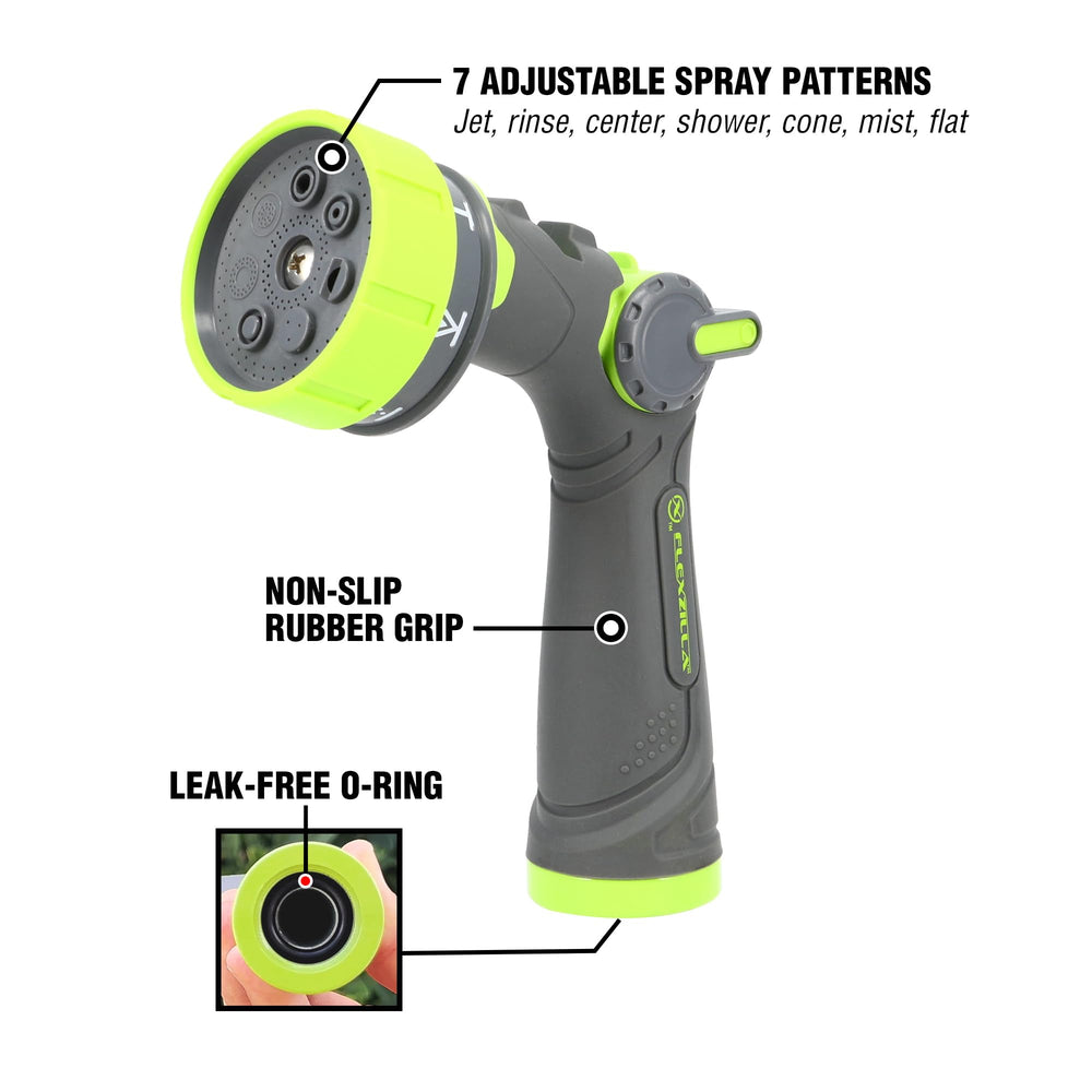Close-up of Flexzilla nozzle showing thumb actuated pressure control