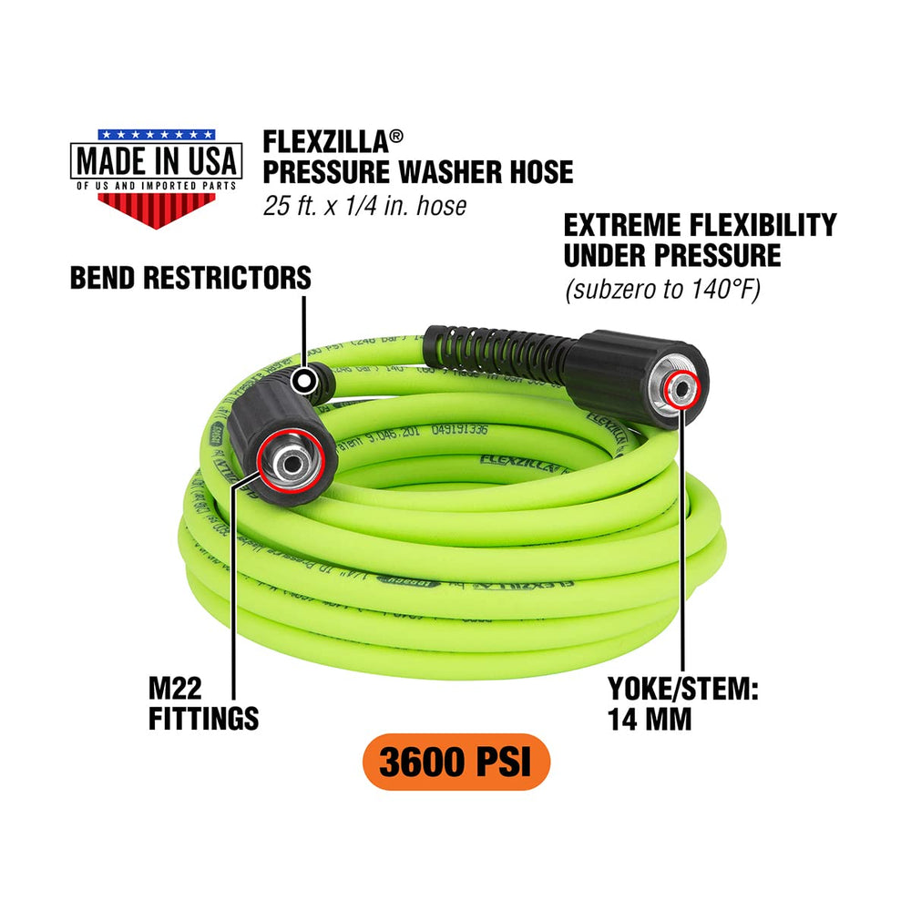 Close-up of Flexzilla Pressure Washer Hose fittings