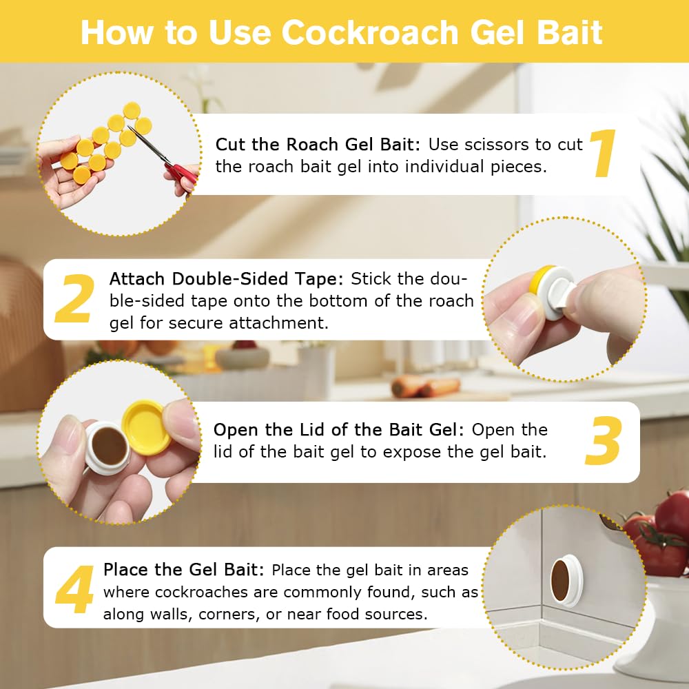 Close-up of FLODTEEK Roach Killer Gel Bait station