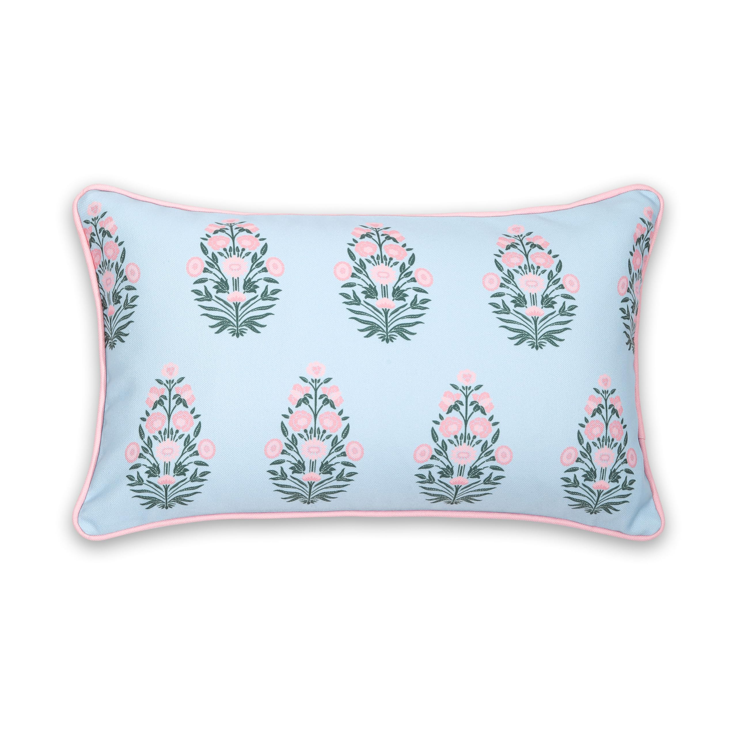 Close-up of floral pattern on Hofdeco pillow cover