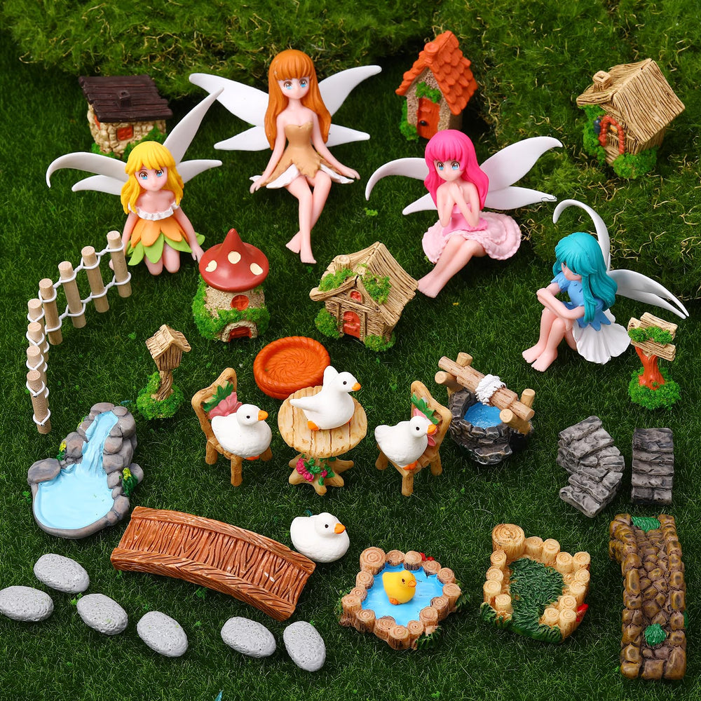 Close-up of flower fairies in GGSTDDUP garden kit