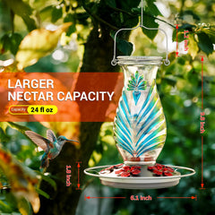 Close-up of flower feeding ports on Grete Gotye Hummingbird Feeder