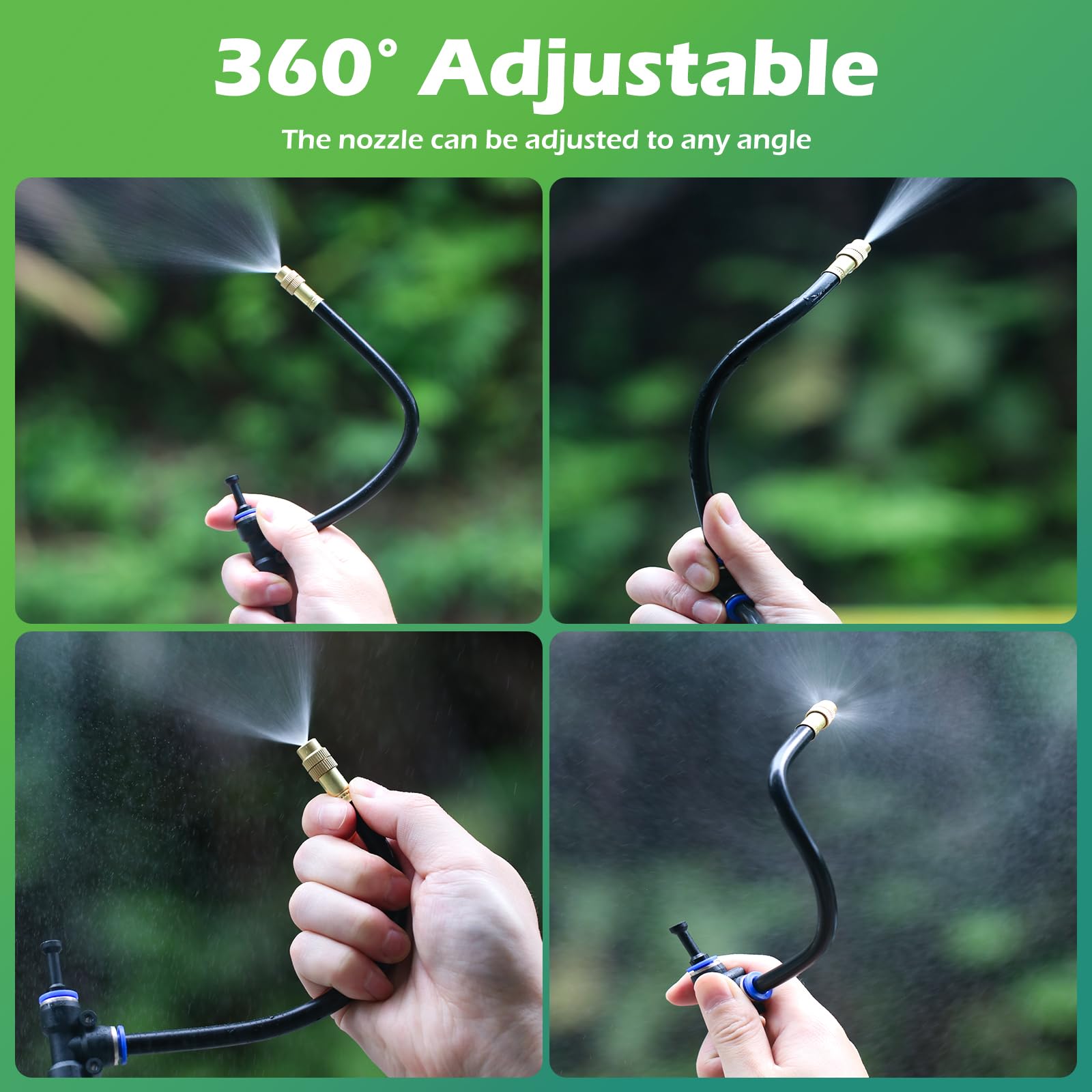 Close-up of FOKATY adjustable misting nozzles
