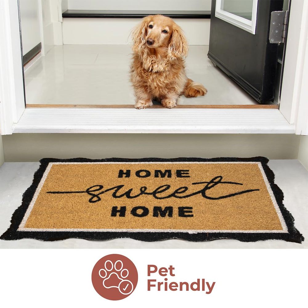 Close-up of Folkulture Home Sweet Home Doormat texture