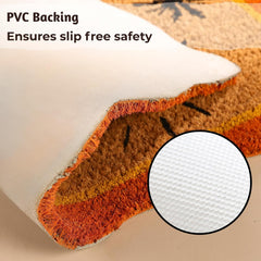 Close-up of Folkulture Summer Door Mat anti-slip latex backing