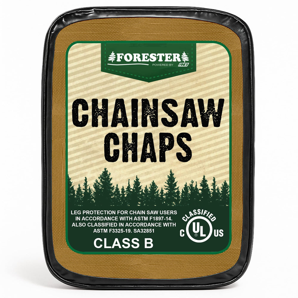 Close-up of FORESTER Chainsaw Chaps' adjustable waist strap