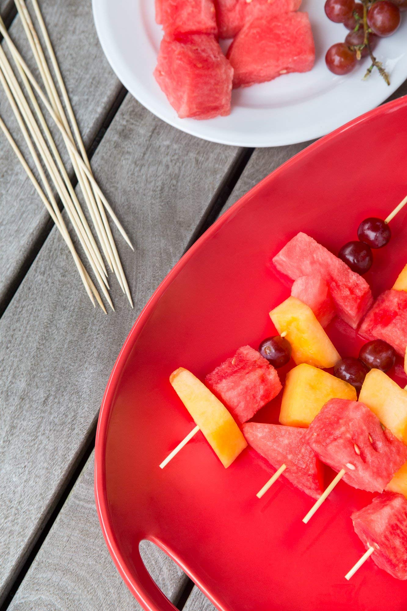 Close-up of Fox Run bamboo skewers showing pointed end