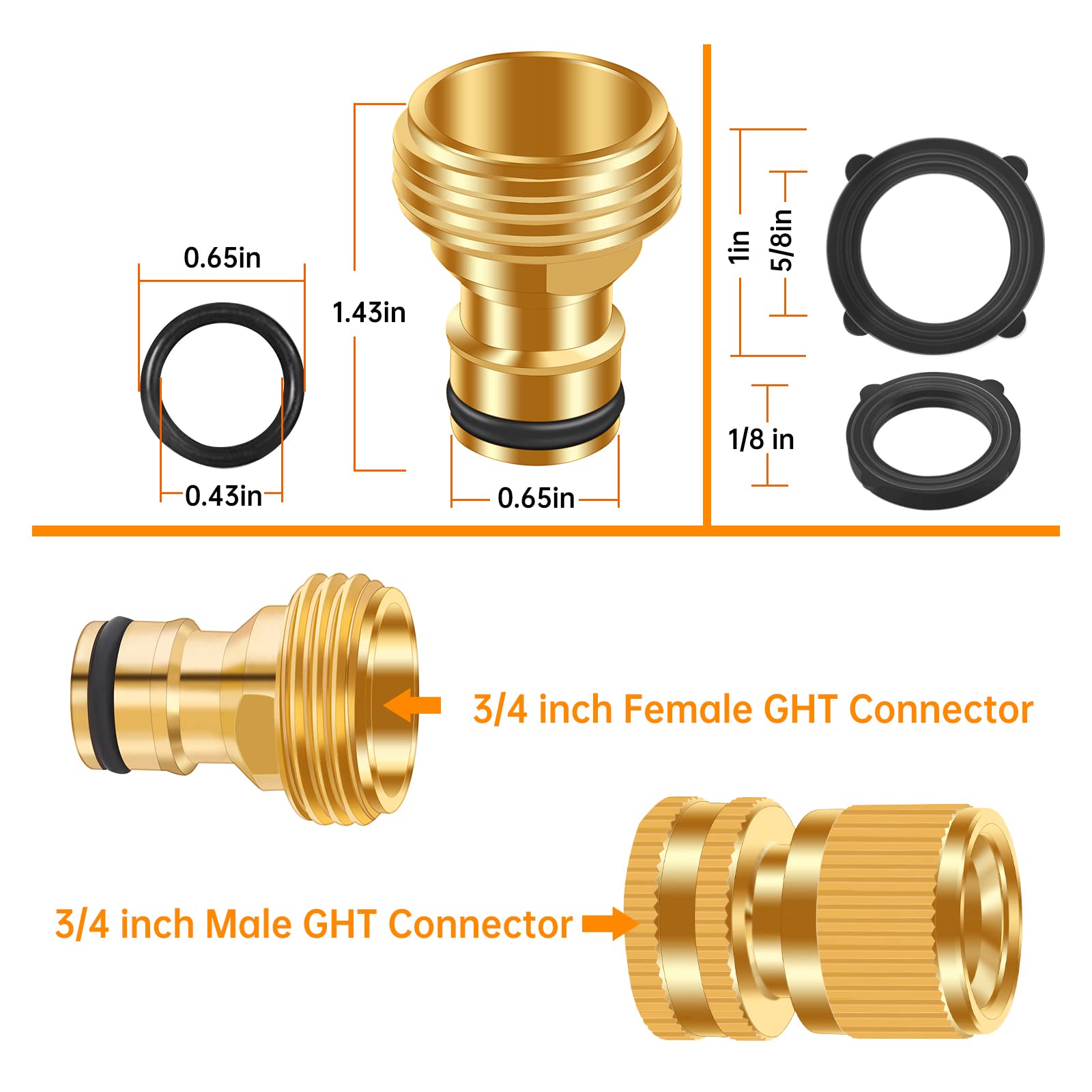 Close-up of FRQNTKPA brass garden hose connector