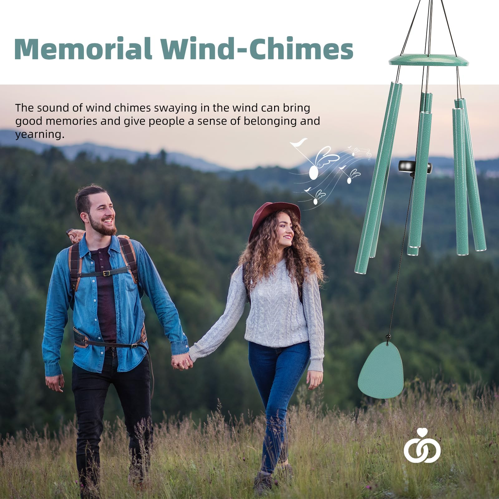 Close-up of FSVGYY Wind Chime tubes and hanging string