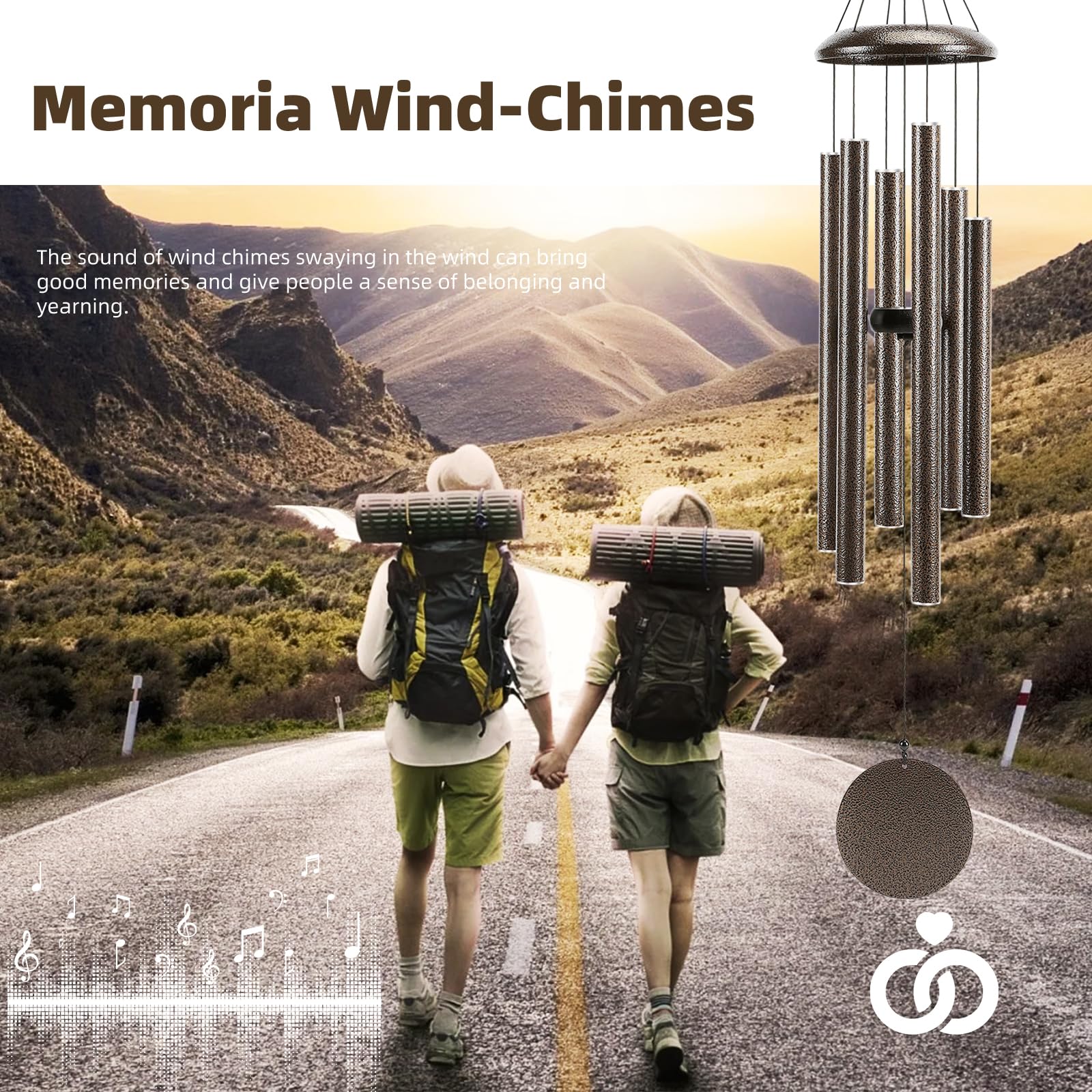 Close-up of FSVGYY wind chime tubes and strings