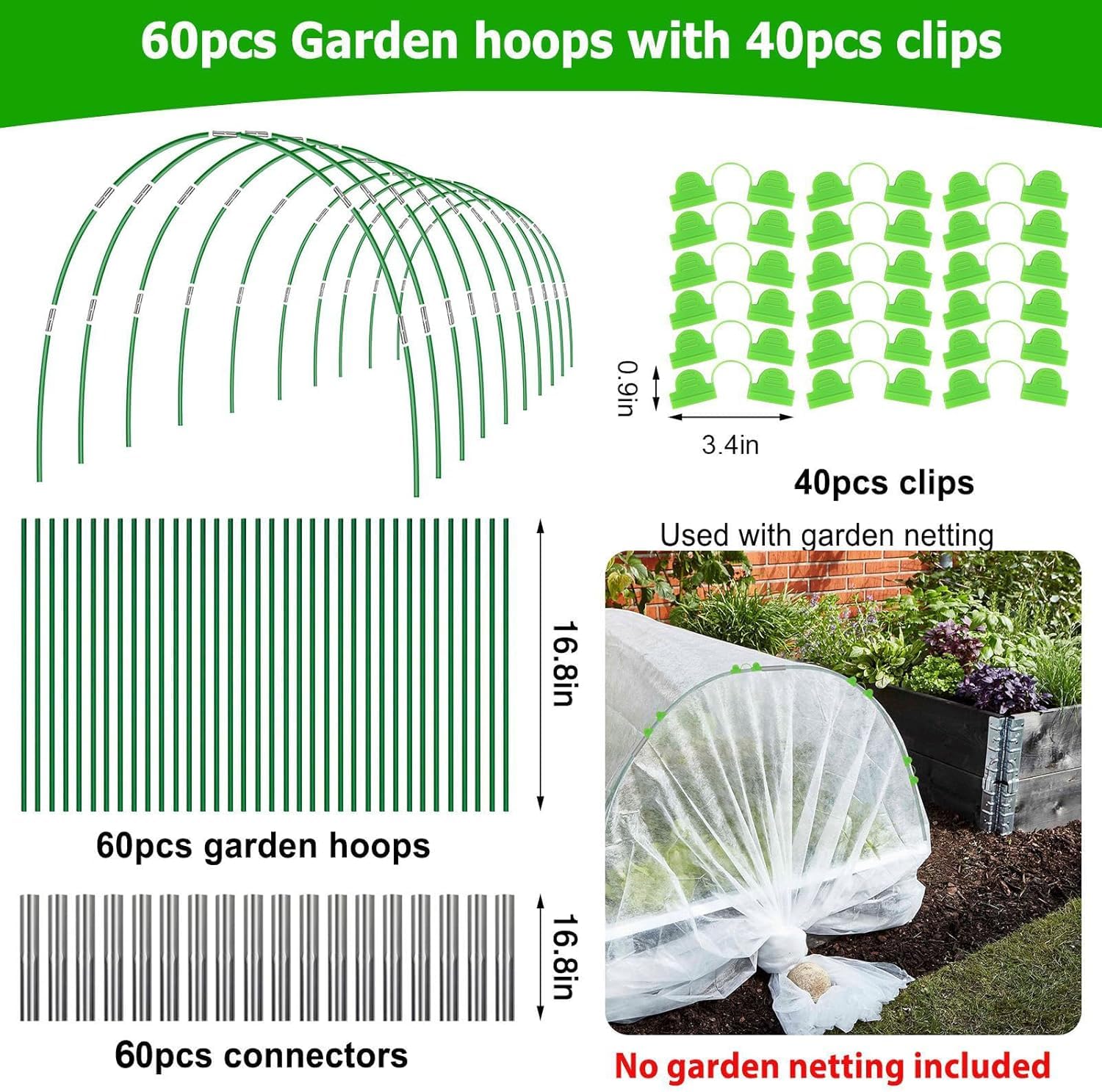 Close-up of FuBegi fiberglass garden hoop