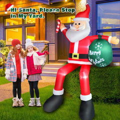 Close-up of FunFanso inflatable Santa's LED lights